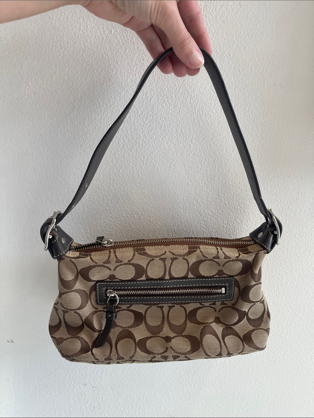 Vintage Coach Y2K Brown Signature Canvas Small Bag - Picture 3 of 12